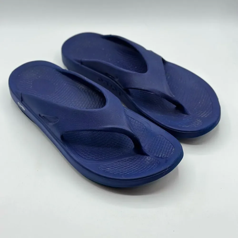 OOFOS OOlala Original Recovery Sport Shoes Blue Flip Flop Thong Sandals Size 13